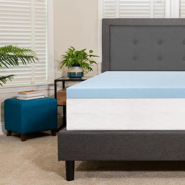 Alt view image 2 of 13 - Capri Comfortable Sleep 3 inch Cool Gel Memory Foam Mattress Topper - Queen