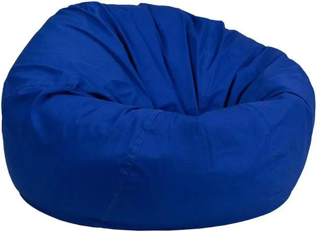 Alt view image 2 of 20 - Oversized Solid Royal Blue Bean Bag Chair