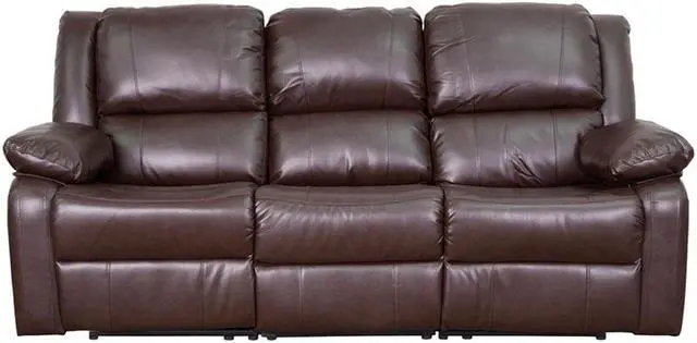 Alt view image 8 of 19 - Harmony Series Brown LeatherSoft Sofa with Two Built-In Recliners