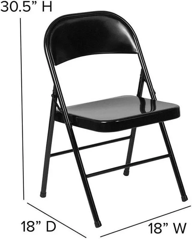 Alt view image 12 of 20 - HERCULES Series Double Braced Black Metal Folding Chair