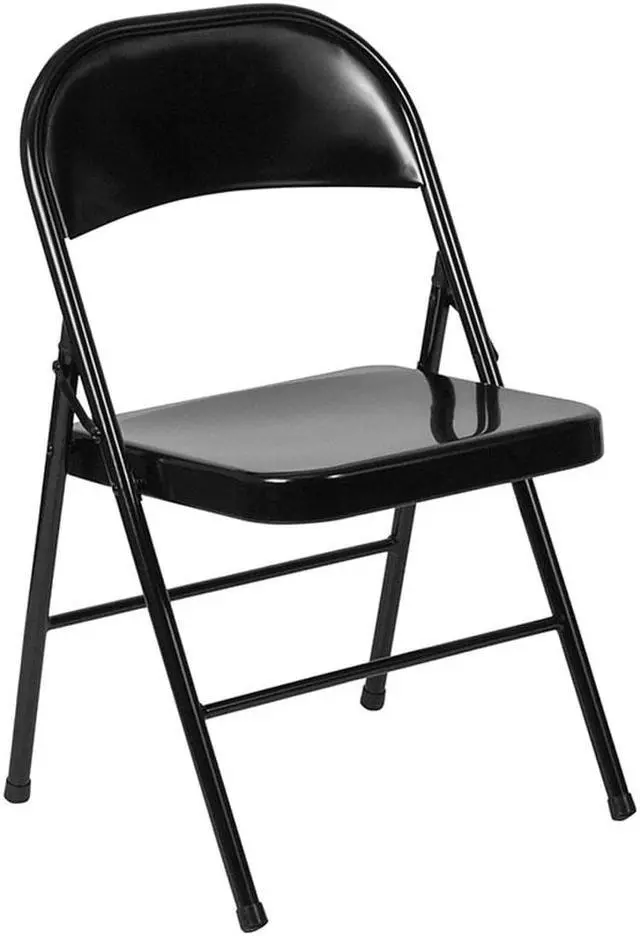 Alt view image 6 of 20 - HERCULES Series Double Braced Black Metal Folding Chair