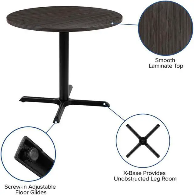 Alt view image 16 of 20 - 36" Round Multi-Purpose Conference Table in Rustic Gray