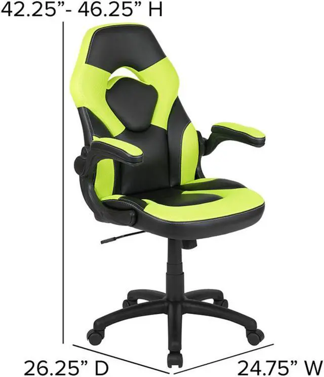 Alt view image 18 of 20 - Red Gaming Desk and Green/Black Racing Chair Set with Cup Holder and Headphone Hook