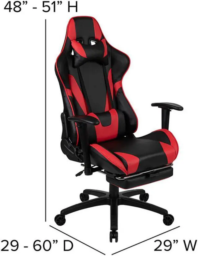 Alt view image 19 of 20 - Black Gaming Desk and Red/Black Footrest Reclining Gaming Chair Set with Cup Holder, Headphone Hook, & Monitor/Smartphone Stand