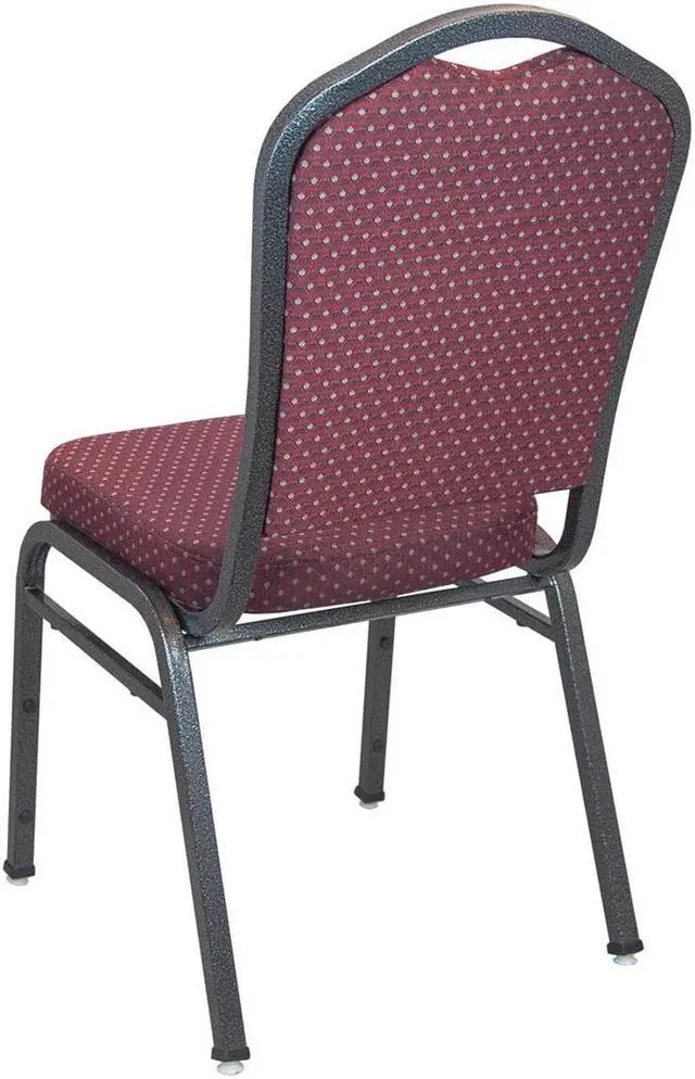 Alt view image 6 of 13 - Advantage Premium Burgundy-patterned Crown Back Banquet Chair - Silver Vein
