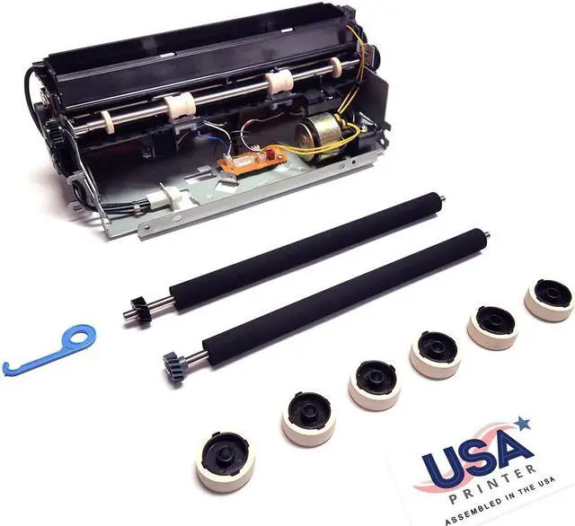 Main image of USA Printer 56P1409-USA (39V2640) Maintenance Kit for Lexmark T630 T632 X630 X632 | Dell M5200n W5300n | IBM Infoprint 1332 1352 with 56P2542 Fuser, Transfer/Charge Roller & 3 Sets of Rollers (110V)