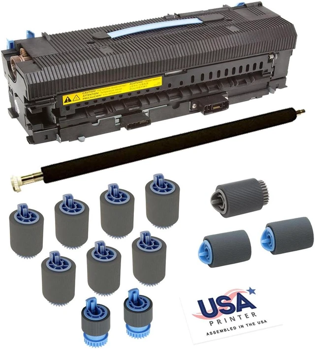 Main image of USA Printer C9152A-DMK-USA (C9152-67901) Deluxe Maintenance Kit for HP LaserJet 9000 9040 9050 M9040 includes RG5-5750 Fuser, RF5-3319 Transfer Roller, & Tray 1-4 Roller Kit (110V)
