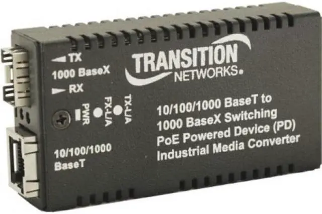Alt view image 8 of 9 - Transition Networks Hardened Mini PD 10/100/1000 Bridging Media Converter