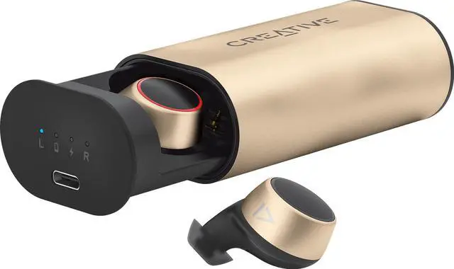 Alt view image 6 of 8 - Creative Outlier TWS True Wireless Sweatproof Earbuds, Gold