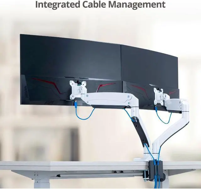 Alt view image 3 of 20 - Siig Dual Monitor Aluminum Heavy Duty Desk Mount With Usb And Audio Ports- 17" to 35", VESA 75x75, 100x100, Quick Access USB 3.0 & Audio Port