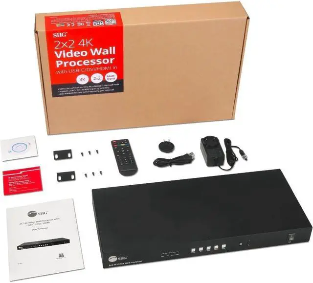 Alt view image 6 of 15 - SIIG 3x3 4K Video Wall Processor with USB-C / DP / VGA / HDMI Input with EDID Management CEH26F11S1