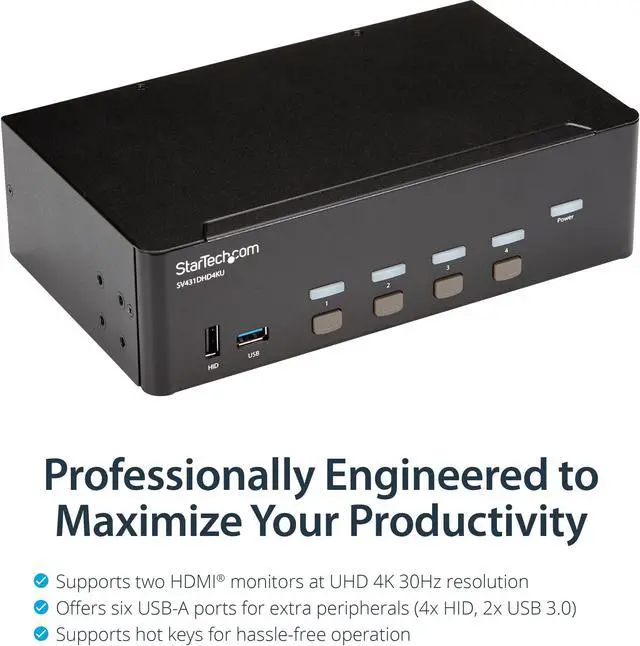 Alt view image 2 of 7 - HDMI KVM 4K30 DUAL DISPLAY