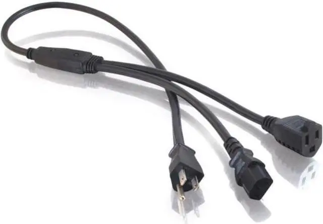 Alt view image 6 of 9 - 3FT 16 AWG 1-TO-2 POWER CORD SPLITTER (NEMA 5-15P