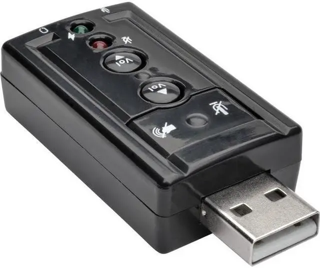 Alt view image 9 of 19 - Tripp Lite U237-001 USB External Sound Card Microphone Speaker Virtual 7.1 Channel