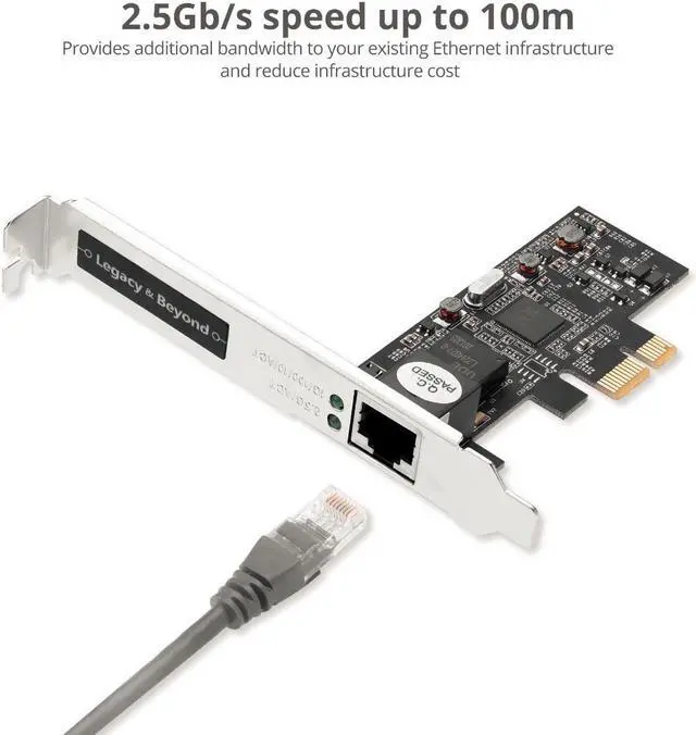 Alt view image 2 of 18 - SIIG Single 2.5G 4-Speed Multi Gigabit Ethernet PCIe Card LB-GE0611-S1