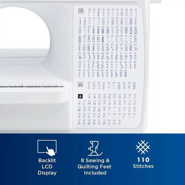 Alt view image 3 of 5 - Brother XR9550 165 Utility LCD Wide Table Sewing and Quilting Machine