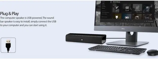 Alt view image 7 of 20 - Adesso Speaker Xtream S5 USB Sound Bar Speaker 5Wx2 4ohm 160hz18khz 6ft RTL