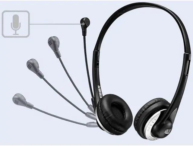 Alt view image 8 of 20 - Adesso Xtream P2 USB Wired Multimedia Headset with Microphone Binaural Over the Head Black XTREAMP2