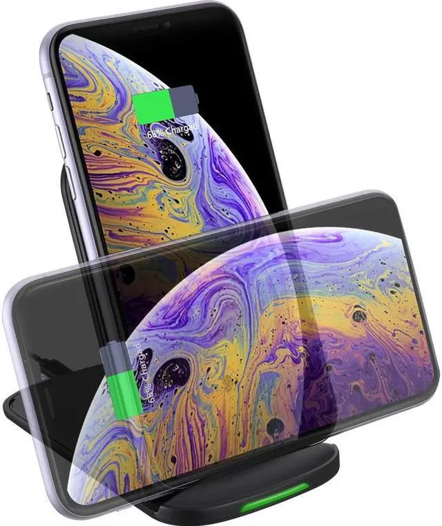 Alt view image 3 of 19 - Adesso 10W Max Qi-Certified 2-Coil Foldable Wireless Charging Stand AUH1020