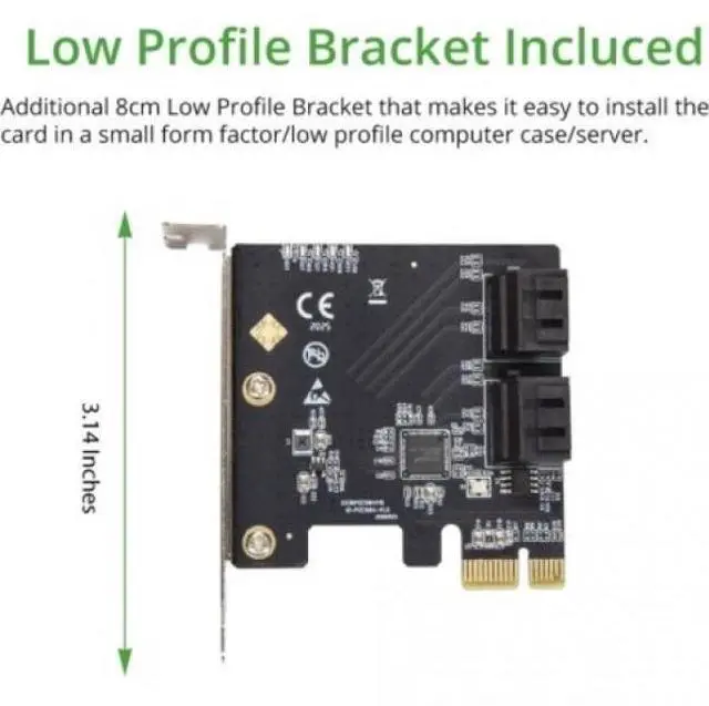Alt view image 8 of 20 - 4 Port SATA III PCI-e 3.0 x1 Card Non-Raid with Low Profile Bracket