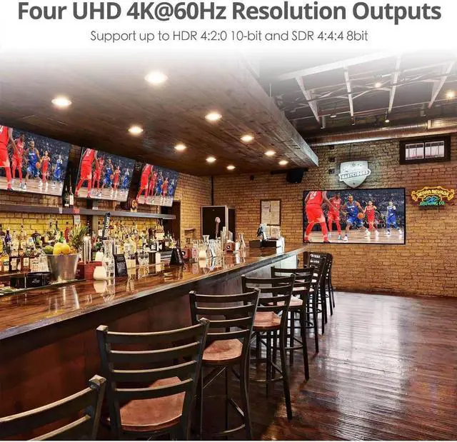 Alt view image 8 of 20 - SIIG 1x4 HDMI 2.0 4K HDR EDID Splitter CE-H26K11-S1