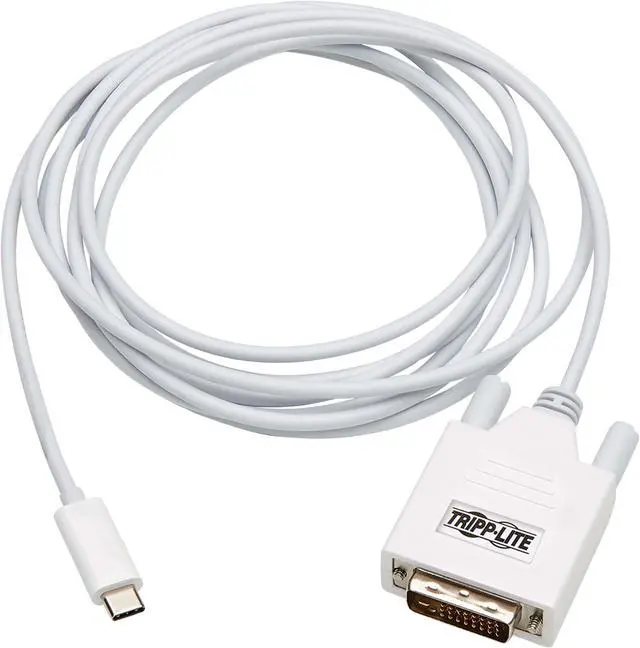 Alt view image 2 of 9 - Tripp Lite U444-010-DE 10 ft. Male to Male USB-C to DVI Adapter Cable, White