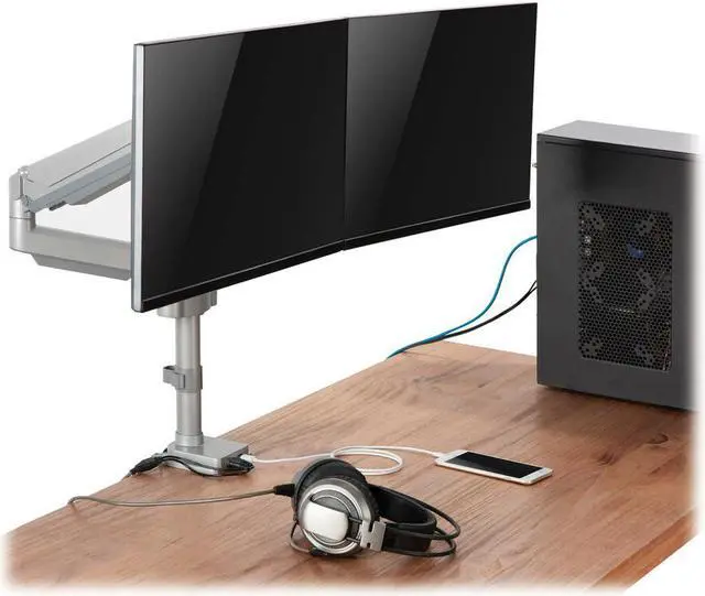 Alt view image 5 of 18 - Tripp Lite Flex-Arm DDR1732DAL Desk Mount for Monitor, HDTV, Workstation, TV, Flat Panel Display - Silver - 2 Display(s) Supported32" Screen Support - 19.84 lb Load Capacity - 75 x 75, 100 x 100