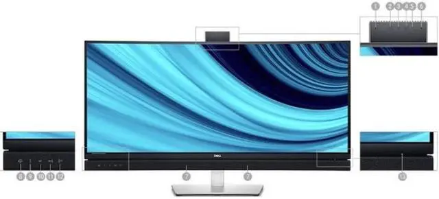Alt view image 8 of 20 - Dell C3422WE 34" 21:9 WQHD 3440 x 1440 (2K) 60 Hz HDMI, DisplayPort, USB, Audio Built-in Speakers Video Conferencing IPS Monitor