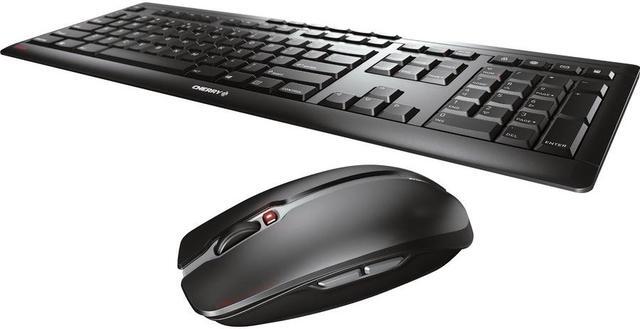 Alt view image 5 of 13 - CHERRY STREAM DESKTOP Keyboard & Mouse - USB Wireless 104 Key - English (US) - Black - USB Wireless Mouse - Optical - 2400 dpi - 6 Button - Scroll Wheel - Black - Volume Up, Mute, Volume Down, Pre