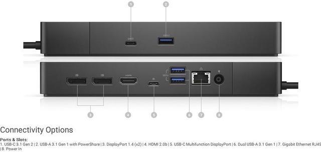 Alt view image 4 of 20 - Dell Dock- WD19S 90w Power Delivery - 130w AC - 90 W