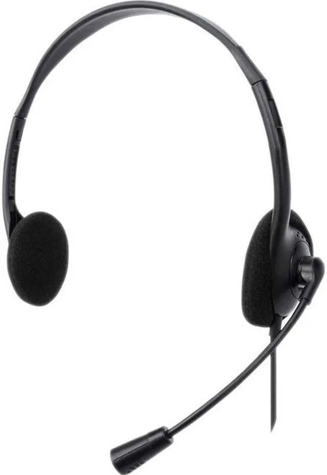 Main image of Manhattan Stereo USB Headset - Stereo - USB Type A - Wired - 32 Ohm - 20 Hz - 20 kHz - Over-the-head - Binaural - Supra-aural - 4.92 ft Cable - Uni-directional Microphone - Black