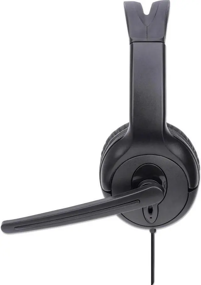 Alt view image 2 of 9 - Manhattan Mono USB Headset - Mono - USB Type A - Wired - 32 Ohm - 20 Hz - 20 kHz - Over-the-head - Monaural - Circumaural - 4.92 ft Cable - Uni-directional Microphone - Black