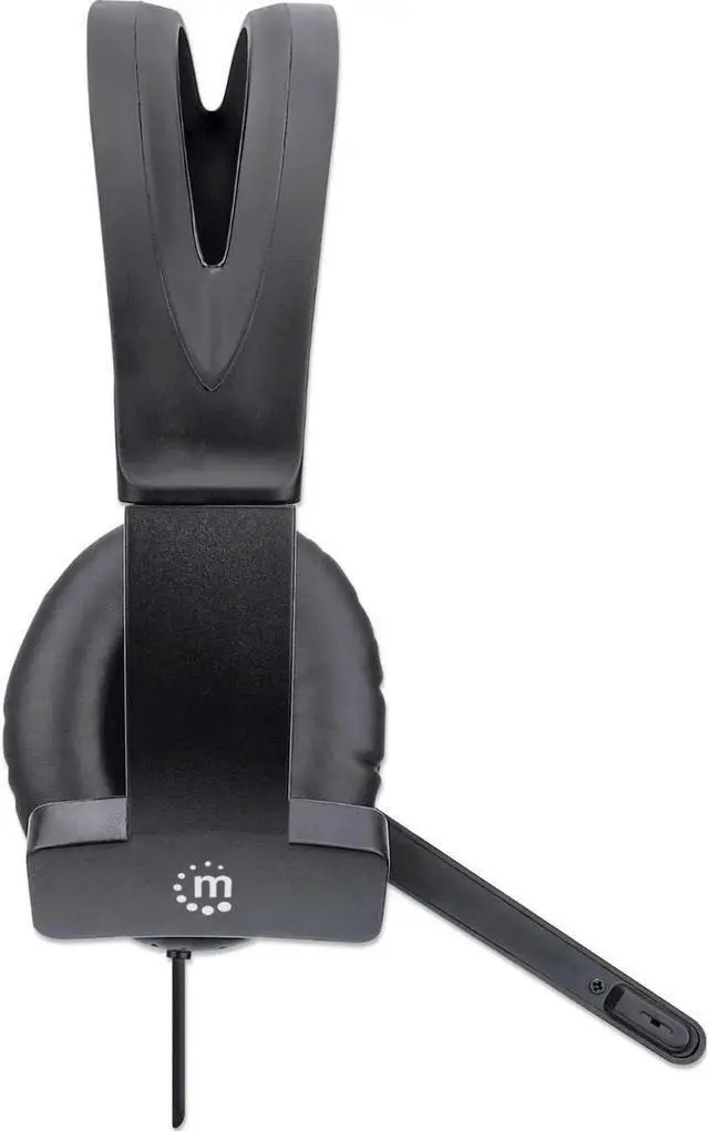 Alt view image 6 of 9 - Manhattan Mono USB Headset - Mono - USB Type A - Wired - 32 Ohm - 20 Hz - 20 kHz - Over-the-head - Monaural - Circumaural - 4.92 ft Cable - Uni-directional Microphone - Black