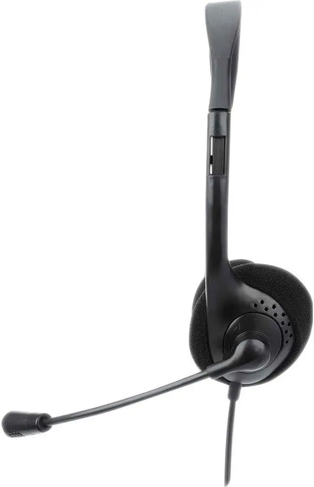 Alt view image 2 of 20 - Manhattan Stereo USB Headset - Stereo - USB Type A - Wired - 32 Ohm - 20 Hz - 20 kHz - Over-the-head - Binaural - Supra-aural - 4.92 ft Cable - Uni-directional Microphone - Black