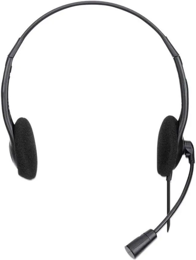Alt view image 5 of 20 - Manhattan Stereo USB Headset - Stereo - USB Type A - Wired - 32 Ohm - 20 Hz - 20 kHz - Over-the-head - Binaural - Supra-aural - 4.92 ft Cable - Uni-directional Microphone - Black