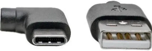 Alt view image 2 of 10 - Tripp Lite USB 2.0 USB A to USB C M/M Right-Angle Hi-Speed Cable U038006CRA