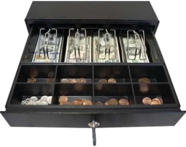 Alt view image 3 of 6 - CHOICE CASH DRAWER BLACK 14WX16D PRINTER DRIVEN 4BILL-5COIN