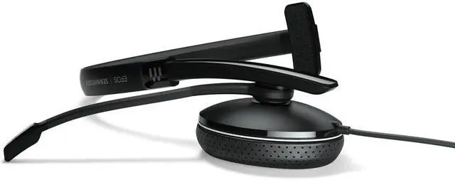 Alt view image 5 of 14 - EPOS | SENNHEISER ADAPT 135 II Headset - Stereo - Mini-phone (3.5mm) - Wired - 20 Hz - 20 kHz - On-ear - Monaural - 3.67 ft Cable - Noise Canceling - Black