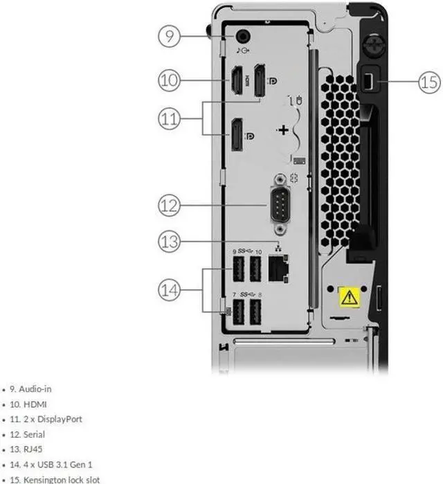 Alt view image 7 of 20 - Lenovo ThinkCentre M80s 11CU001BUS Desktop Computer - Intel Core i7 10th Gen i7-10700 Octa-core (8 Core) 2.90 GHz - 16 GB RAM DDR4 SDRAM - 512 GB SSD - Small Form Factor - Black - Windows 10 Pro 64-bi