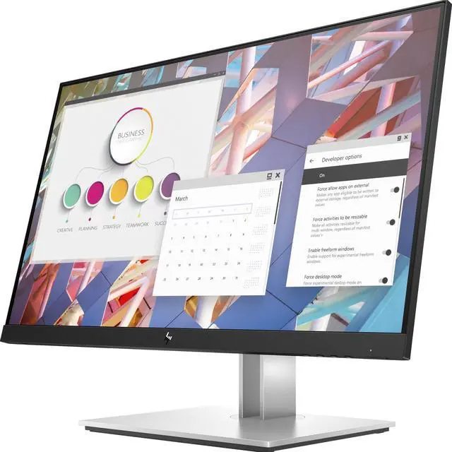 Alt view image 2 of 13 - HP E24 G4 24" FHD IPS Monitor Aspect Ratio 16:9 5ms GTG Contrast Ratio 1000:1 Brightness 250 nits Anti-glare USB Type A HDMI DisplayPort VGA No Base - 9VF99A9