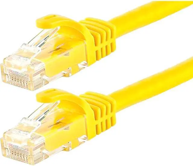 Alt view image 7 of 13 - Monoprice Cat6 Ethernet Patch Cable - 10 Feet - Yellow | Network Internet Cord - RJ45, Stranded, 550Mhz, UTP, Pure Bare Copper Wire, 24AWG - Flexboot Series