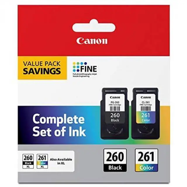 Alt view image 5 of 18 - Canon PG-260 Black & CL-261 Color Ink Cartridge Value Pack for PIXMA TS5320