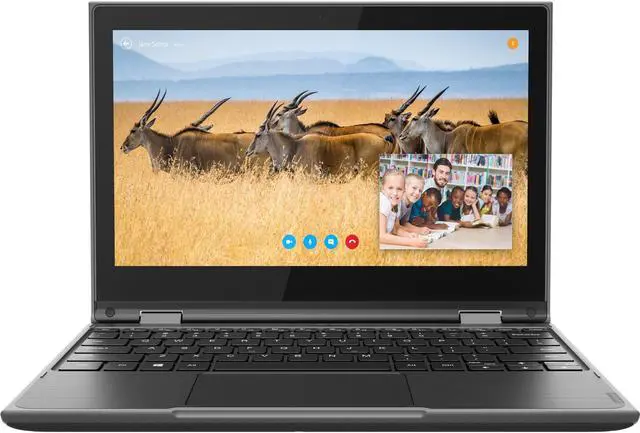 Alt view image 3 of 20 - Lenovo 300e Windows 2nd Gen 81M9007EUS 11.6" Touchscreen 2 in 1 Notebook - HD - 1366 x 768 - Intel Celeron N4120 Quad-core (4 Core) 1.10 GHz - 4 GB RAM - 128 GB SSD - Gray - Windows 10 Pro - Inte