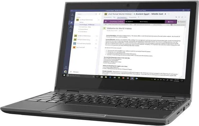 Alt view image 7 of 20 - Lenovo 300e Windows 2nd Gen 81M9007EUS 11.6" Touchscreen 2 in 1 Notebook - HD - 1366 x 768 - Intel Celeron N4120 Quad-core (4 Core) 1.10 GHz - 4 GB RAM - 128 GB SSD - Gray - Windows 10 Pro - Inte