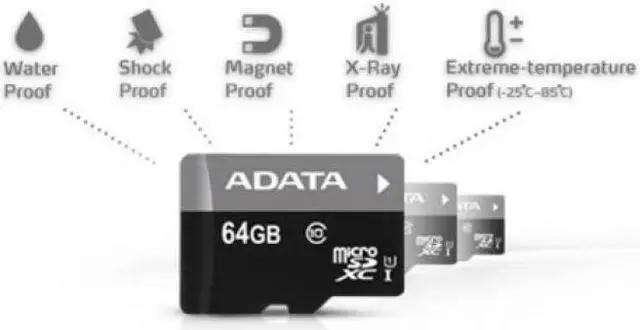 Alt view image 12 of 20 - ADATA AUSDX64GUICL10-RA1 Premier 64 GB micro SDHC/SDXC UHS-I U1 Memory Card with One Adapter