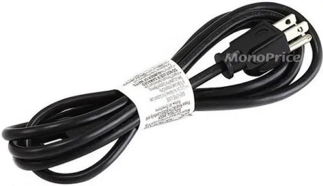 Alt view image 8 of 19 - Monoprice Power Cord - 6 Feet - Black | NEMA 5-15P to IEC 60320 C5, 18AWG, 10A/1250W, 3-Prong