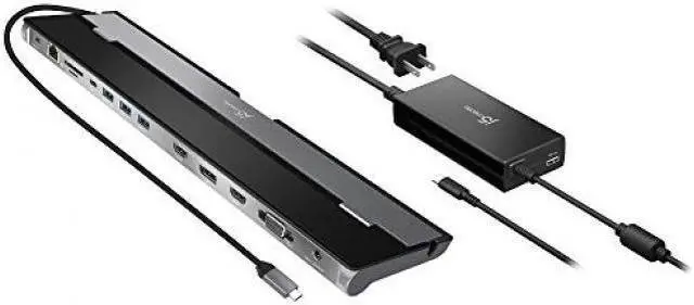 Alt view image 8 of 11 - j5create USB-C Triple Display Docking Station with 90W PD Adapter