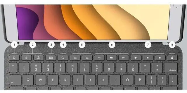 Alt view image 7 of 20 - Logitech Combo Touch Keyboard/Cover Case for 12.9" Apple iPad Pro 5th Gen Gray