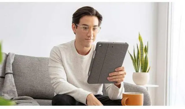 Alt view image 5 of 20 - Logitech Combo Touch Keyboard/Cover Case for 12.9" Apple iPad Pro 5th Gen Gray