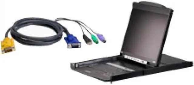Alt view image 5 of 7 - Aten Cl5808nckit Dual Rail Rackmount Lcd - 8 Computer(s) -